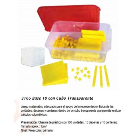 Base 10 con Cubo Transparente 3165